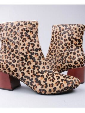 Toms Leopard Print Ankle Boots - Black and Tan